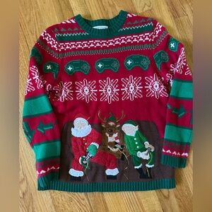 Festive Red and Green Ugly Christmas Sweater